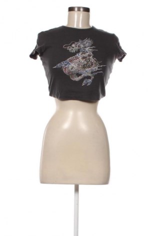 Tricou de femei Bershka, Mărime M, Culoare Gri, Preț 29,99 Lei