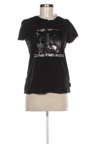 Γυναικείο t-shirt Calvin Klein Jeans, Μέγεθος M, Χρώμα Μαύρο, Τιμή 21,99 €