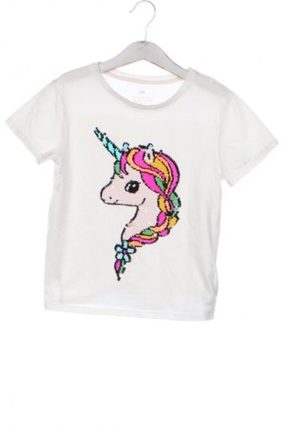 Dziecięcy T-shirt H&M, Rozmiar 6-7y/ 122-128 cm, Kolor Biały, Cena 27,59 zł