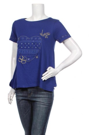 Γυναικεία μπλούζα Desigual, Μέγεθος S, Χρώμα Μπλέ, 52% βαμβάκι, 48% μοντάλ, Τιμή 36,52 €