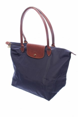Дамска чанта Longchamp, Цвят Син, Текстил, естествена кожа, Цена 135,00 лв.