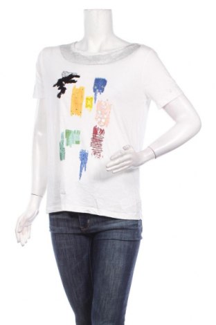 Damski T-shirt Desigual, Rozmiar S, Kolor ecru, 50% bawełna, 50% modal, Cena 163,93 zł