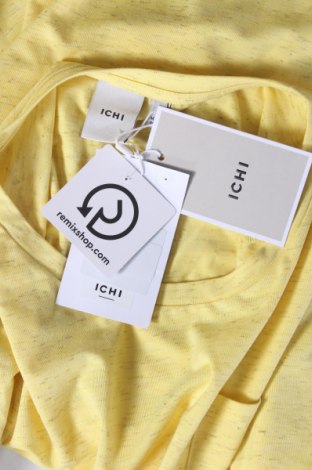 Γυναικείο t-shirt Ichi, Μέγεθος S, Χρώμα Κίτρινο, 46% πολυεστέρας, 46% βισκόζη, 5% ελαστάνη, Τιμή 25,26 €