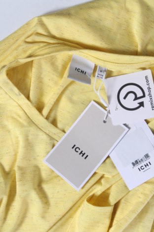 Γυναικείο t-shirt Ichi, Μέγεθος M, Χρώμα Κίτρινο, 46% πολυεστέρας, 46% βισκόζη, 5% ελαστάνη, Τιμή 25,26 €