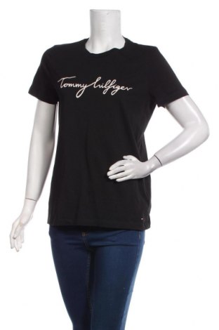 Дамска тениска Tommy Hilfiger, Размер L, Цвят Черен, Памук, Цена 62,30 лв.