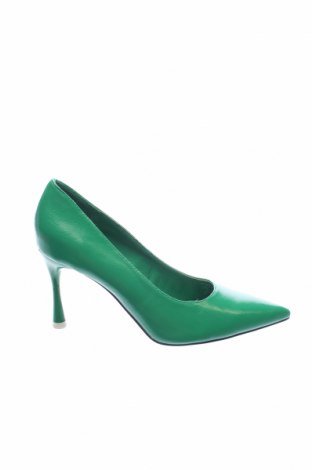 Дамски обувки Zara, Размер 38, Цвят Зелен, Еко кожа, Цена 41,00 лв.