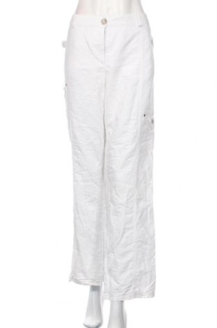Дамски панталон Yessica, Размер XL, Цвят Бял, 55% лен, 45% памук, Цена 35,15 лв.