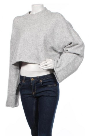 Дамски пуловер Monki, Размер XL, Цвят Сив, 65% полиестер, 28% акрил, 5% вълна, 2% еластан, Цена 55,30 лв.