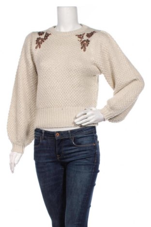 Дамски пуловер ONLY, Размер XS, Цвят Бежов, 52% метални нишки, 26% полиестер, 22% акрил, Цена 55,30 лв.