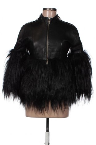 Дамско кожено яке Mangano, Размер S, Цвят Черен, Естествена кожа, естествен косъм, Цена 264,60 лв.