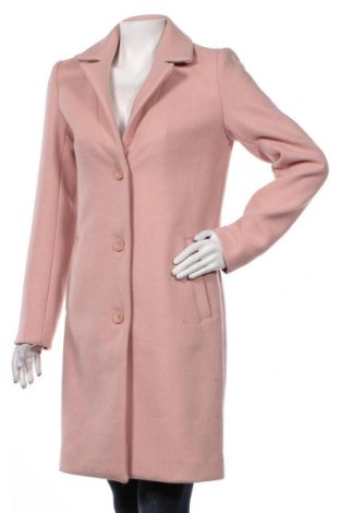 Дамско палто Hollister, Размер S, Цвят Розов, 62% полиестер, 36% вълна, 2% други тъкани, Цена 84,00 лв.