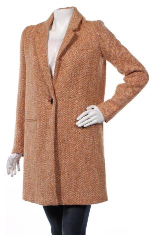 Дамско палто Zara Trafaluc, Размер S, Цвят Оранжев, 60% полиестер, 30% вълна, 10% акрил, Цена 56,00 лв.