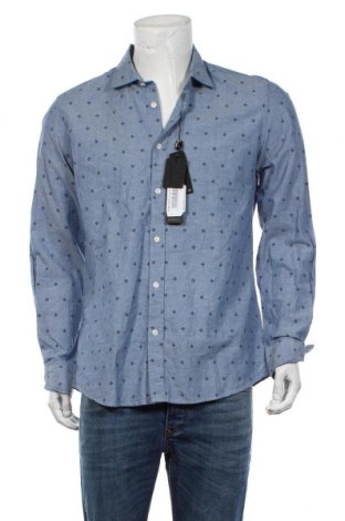 Мъжка риза Antony Morato, Размер L, Цвят Син, 86% памук, 14% лен, Цена 111,75 лв.