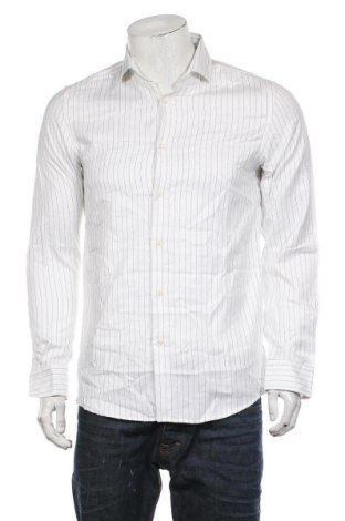 Мъжка риза Zara, Размер M, Цвят Бял, Памук, Цена 13,57 лв.