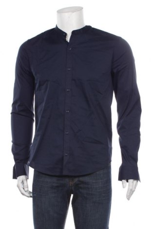 Мъжка риза Zara Man, Размер L, Цвят Син, 78% памук, 19% полиамид, 3% еластан, Цена 35,70 лв.