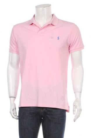 Męski T-shirt Polo By Ralph Lauren, Rozmiar L, Kolor Różowy, Bawełna, Cena 296,40 zł