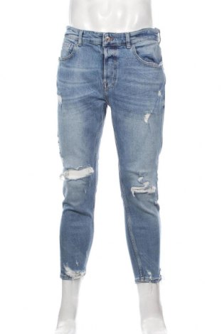 Męskie jeansy Zara, Rozmiar L, Kolor Niebieski, 99% bawełna, 1% elastyna, Cena 131,14 zł
