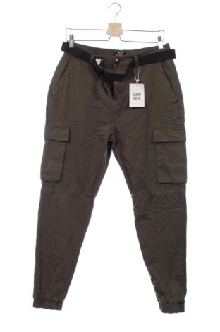 Pantaloni de bărbați Bershka, Mărime M, Culoare Verde, Bumbac, Preț 158,88 Lei