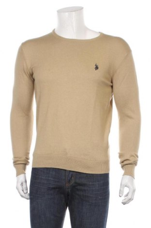 Męski sweter U.S. Polo Assn., Rozmiar M, Kolor Beżowy, 90% bawełna, 10% kaszmir, Cena 500,71 zł