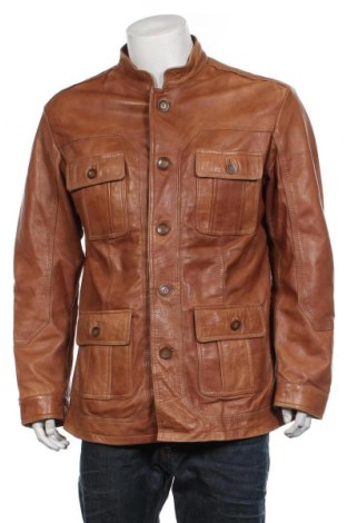 Мъжко кожено яке, Размер XL, Цвят Кафяв, Естествена кожа, Цена 132,30 лв.