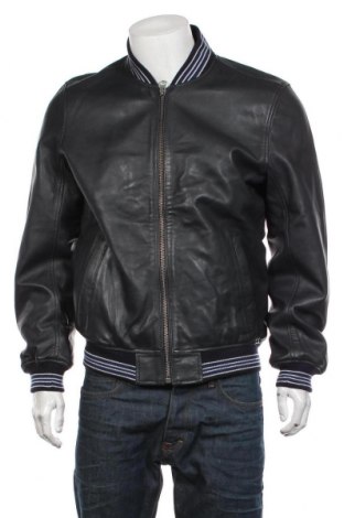 Ανδρικό δερμάτινο μπουφάν Pepe Jeans, Μέγεθος L, Χρώμα Μαύρο, Γνήσιο δέρμα, Τιμή 208,38 €
