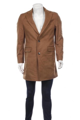 Мъжко палто Hackett, Размер S, Цвят Бежов, 90% вълна, 10% кашмир, Цена 966,75 лв.