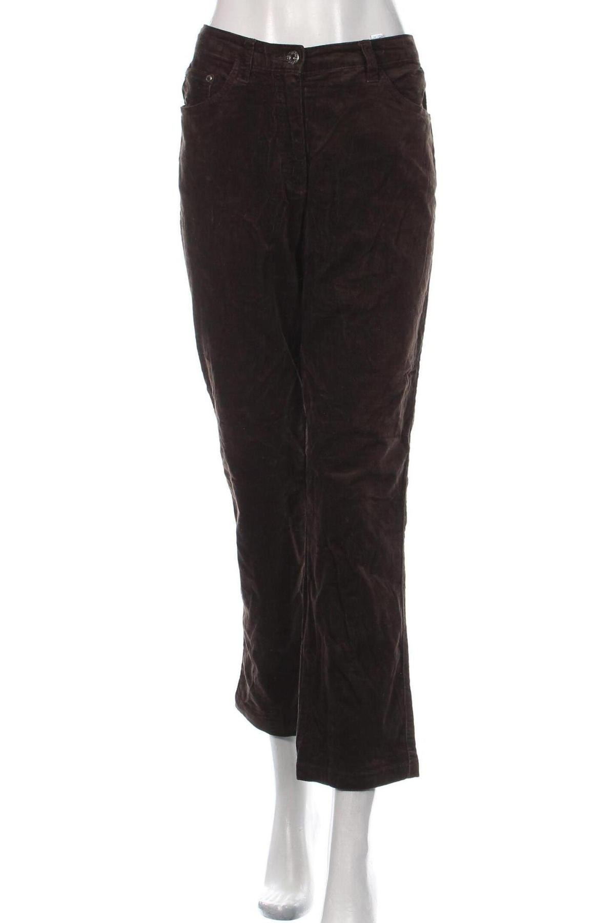 Pantaloni de velvet de femei Canda, Mărime M, Culoare Maro, Preț 122,68 Lei