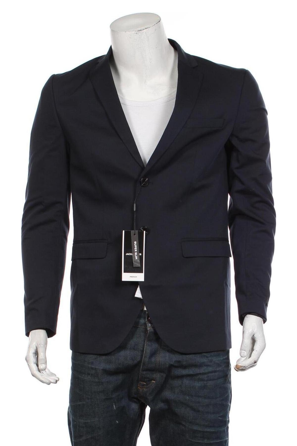 Мъжко сако Premium By Jack & Jones, Размер L, Цвят Син, Цена 189,00 лв.