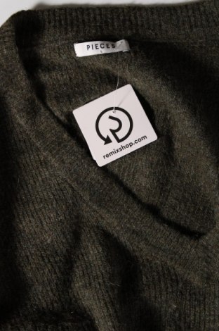 Дамски пуловер Pieces, Размер L, Цвят Зелен, Цена 5,00 лв.
