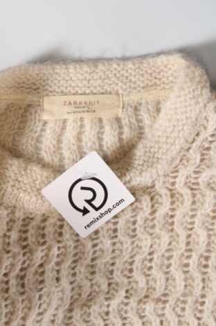 Pulover de femei Zara Knitwear, Mărime M, Culoare Bej, Preț 13,82 Lei