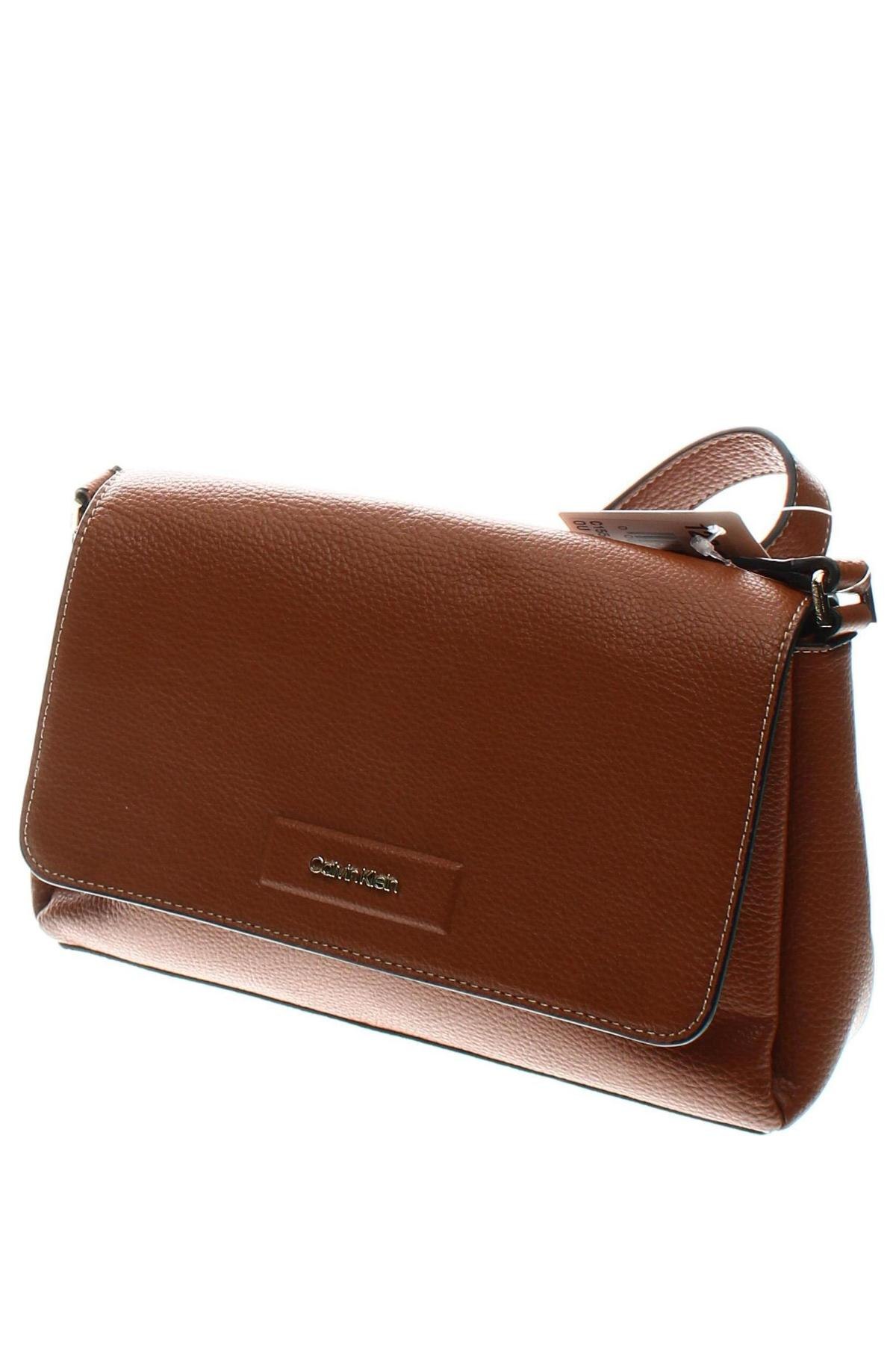 Дамска чанта Calvin Klein, Цвят Кафяв, Цена 218,00 лв.
