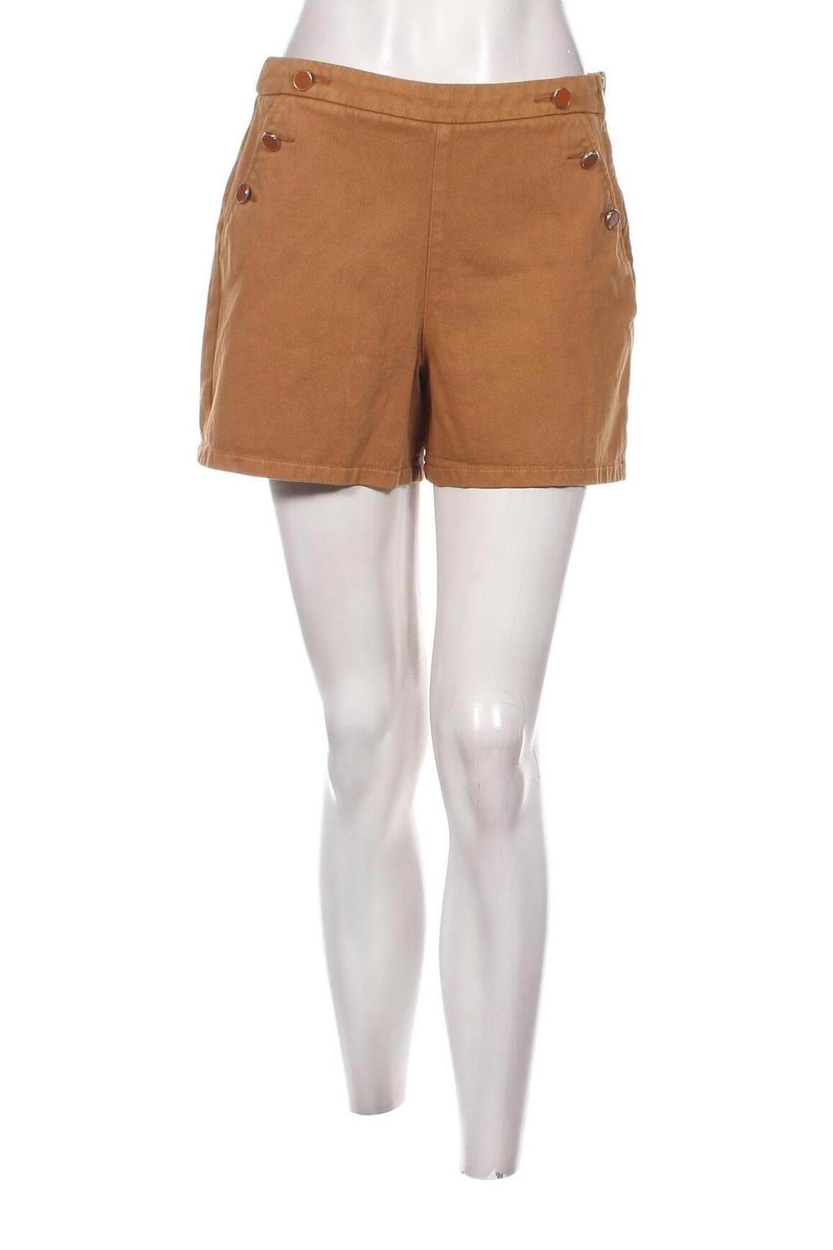 Γυναικείο κοντό παντελόνι Naf Naf, Μέγεθος M, Χρώμα Καφέ, Τιμή 7,79 €