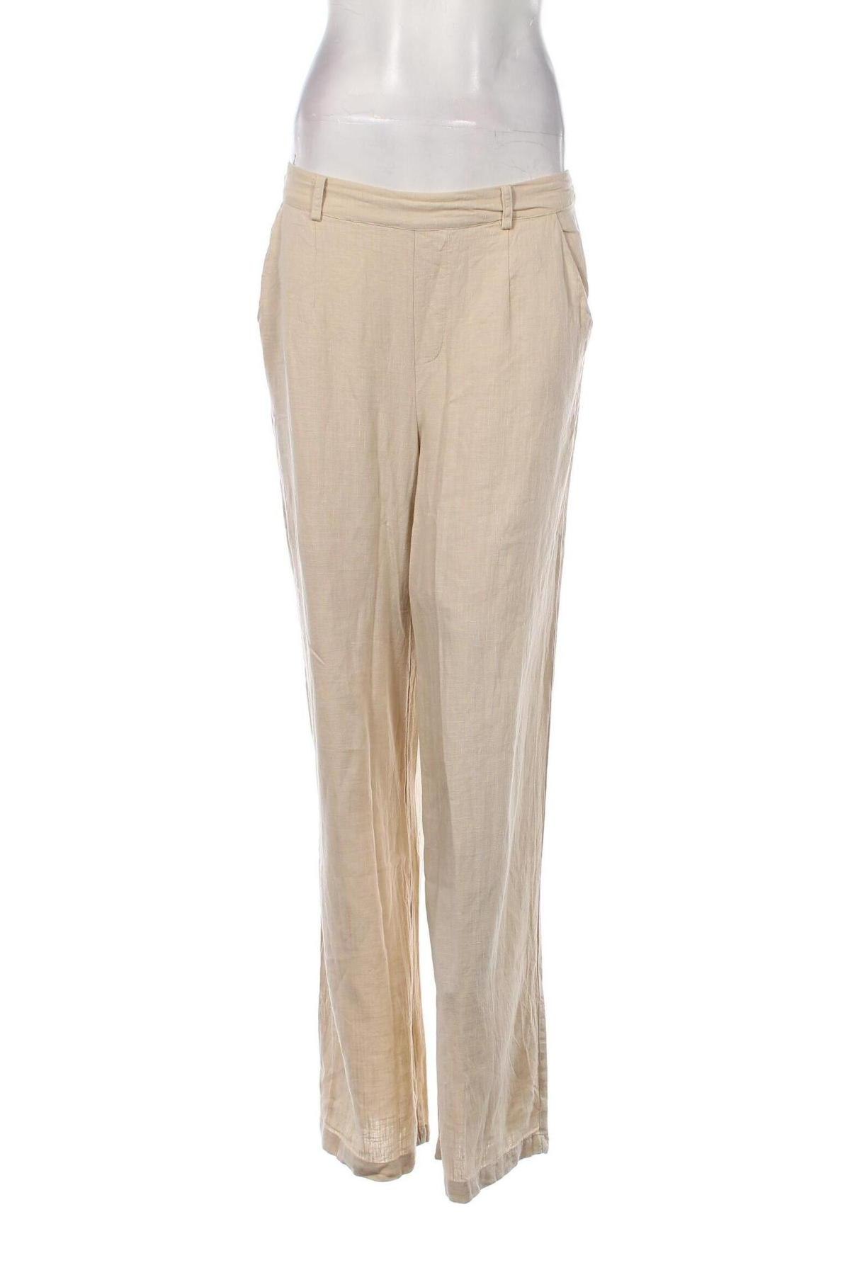 Pantaloni de femei Object, Mărime L, Culoare Ecru, Preț 286,18 Lei