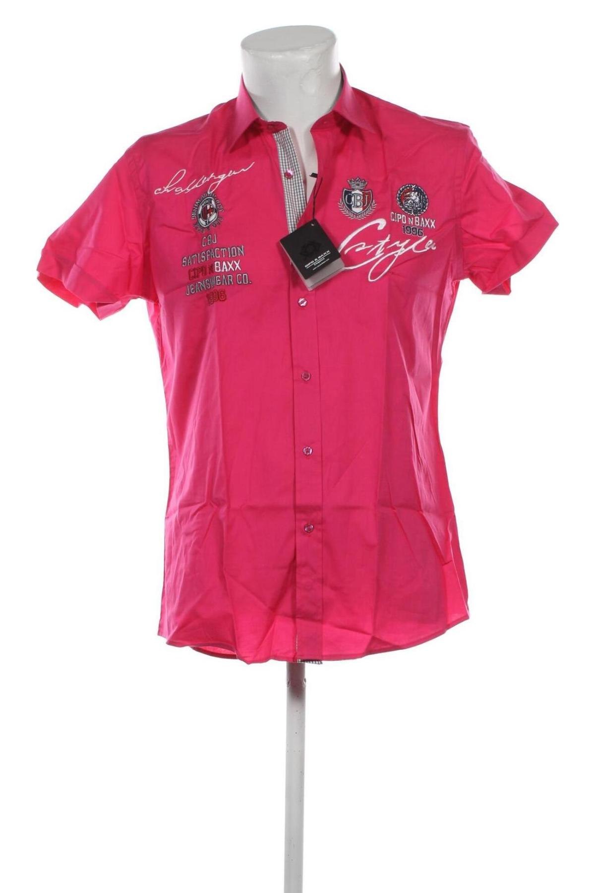 Herrenhemd Cipo & Baxx, Größe M, Farbe Rosa, Preis 5,78 €