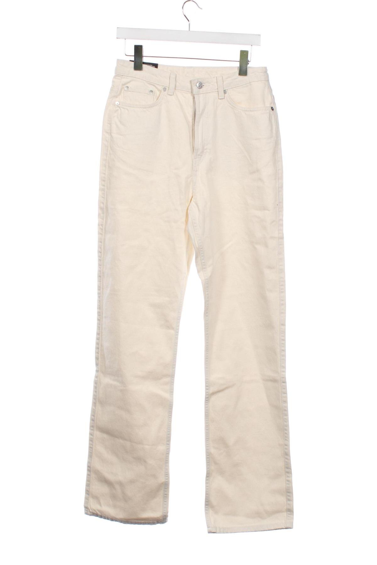 Pantaloni de bărbați Weekday, Mărime S, Culoare Alb, Preț 35,07 Lei