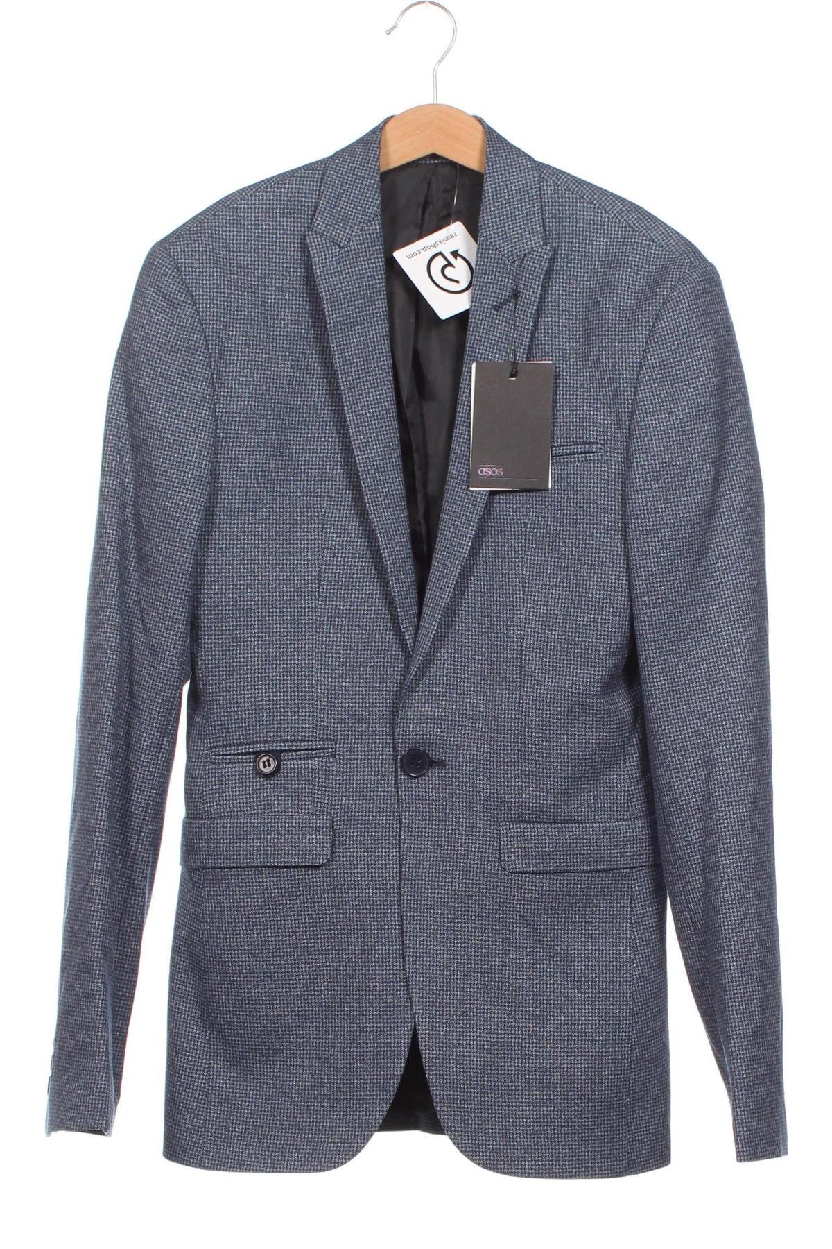 Ανδρικό σακάκι ASOS, Μέγεθος S, Χρώμα Μπλέ, Τιμή 9,31 €