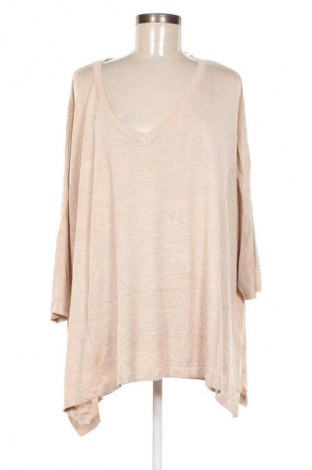 Damenpullover Ulla Popken, Größe 3XL, Farbe Beige, Preis 18,99 €