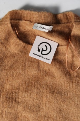 Дамски пуловер Zara Knitwear, Размер S, Цвят Кафяв, Цена 18,99 лв.