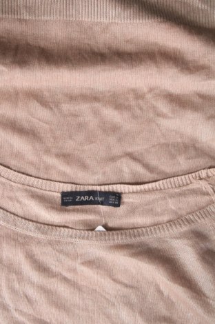 Дамски пуловер Zara Knitwear, Размер L, Цвят Бежов, Цена 27,49 лв.