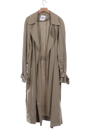 Damen Trenchcoat Zara, Größe XS, Farbe Grün, Preis 28,00 €