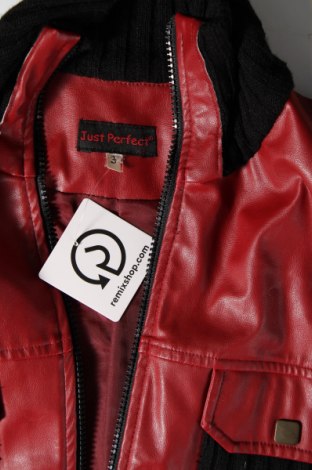 Damen Lederjacke, Größe M, Farbe Rot, Preis € 21,49