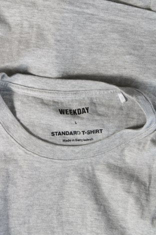 Męski T-shirt Weekday, Rozmiar L, Kolor Szary, Cena 17,99 zł