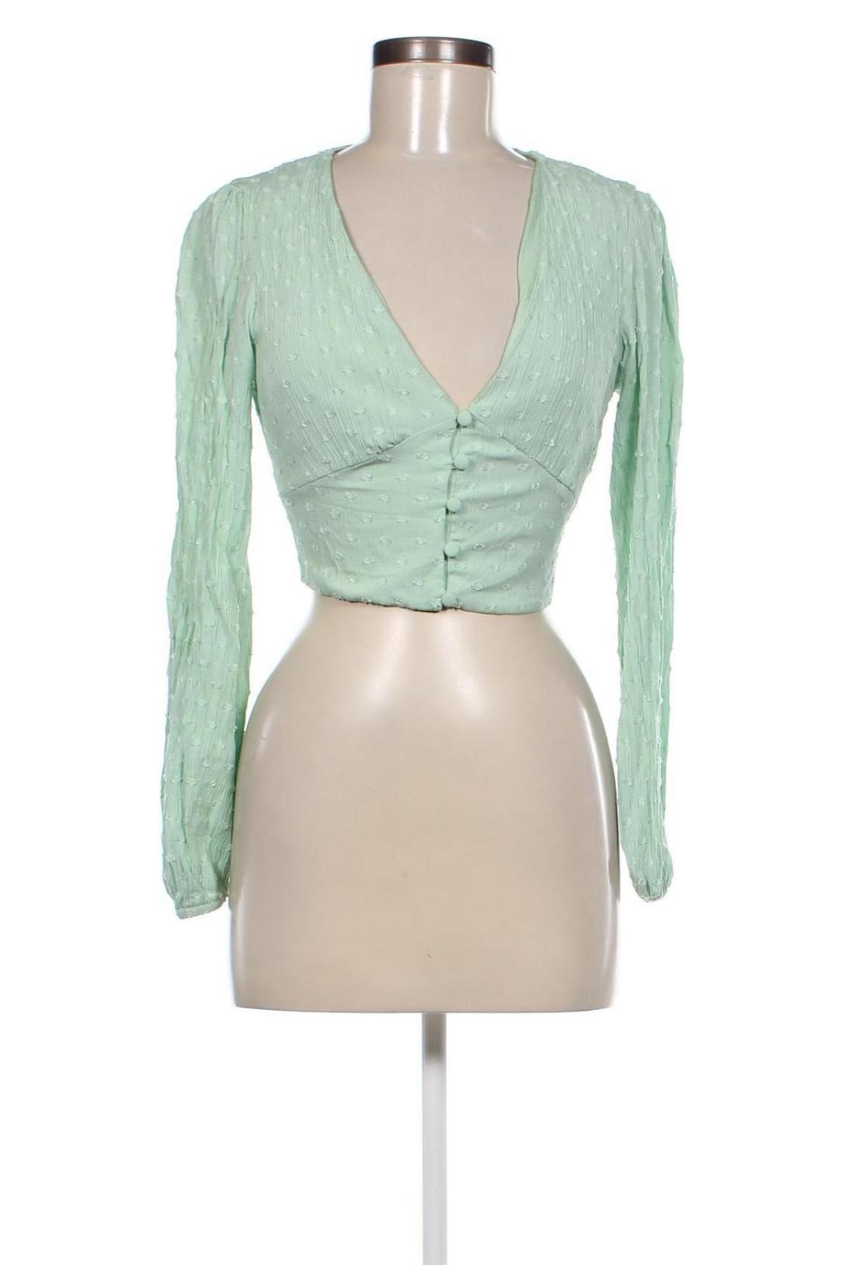 Bluză de femei Bershka, Mărime M, Culoare Verde, Preț 21,99 Lei