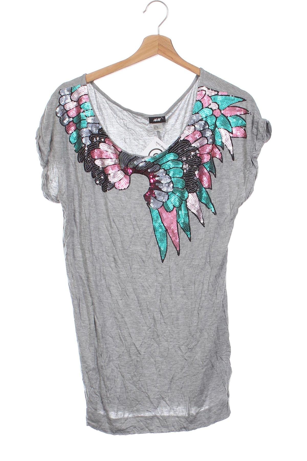 Damen Shirt H&M, Größe XS, Farbe Grau, Preis 5,99 €