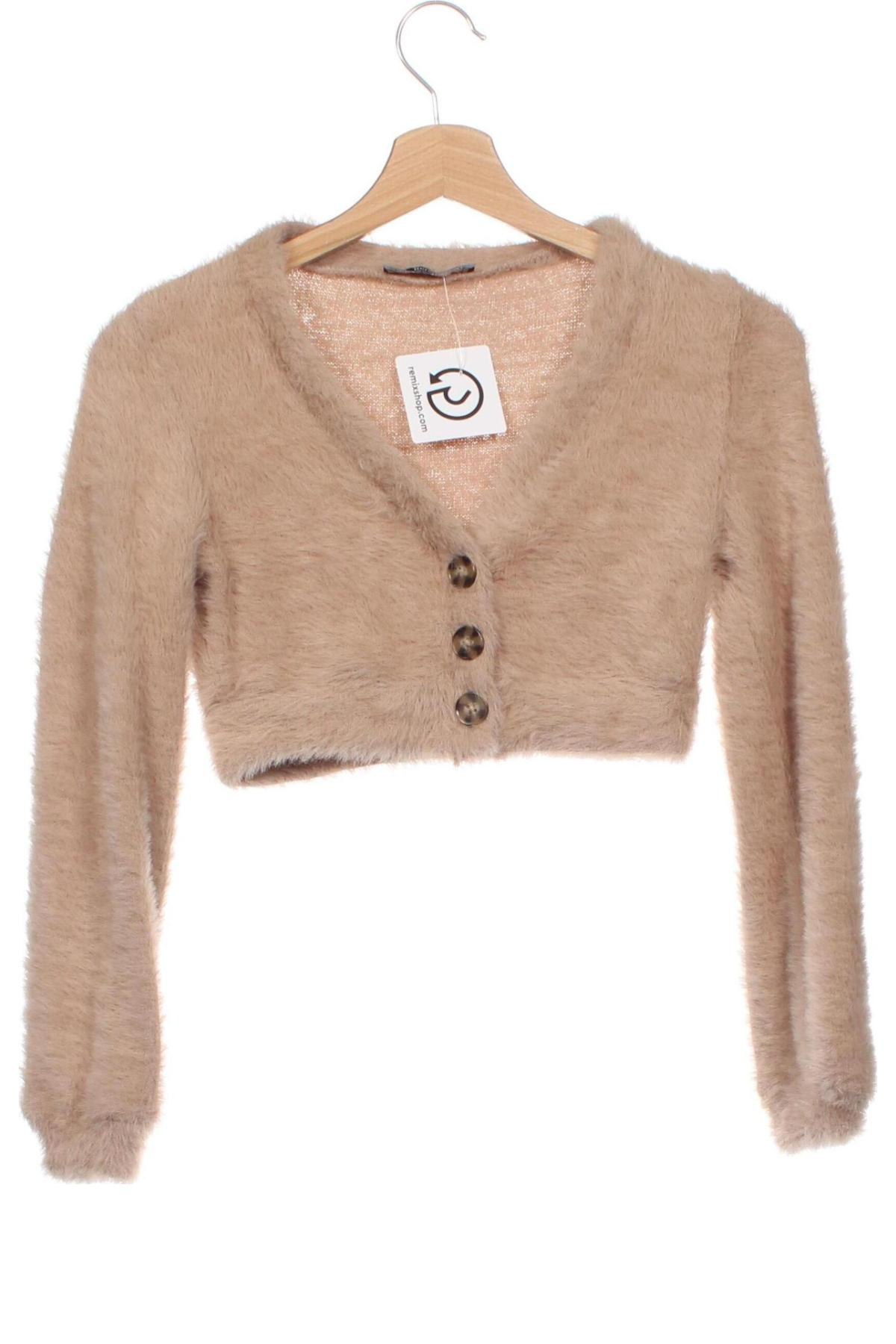 Damen Strickjacke Bershka, Größe XS, Farbe Beige, Preis 9,99 €