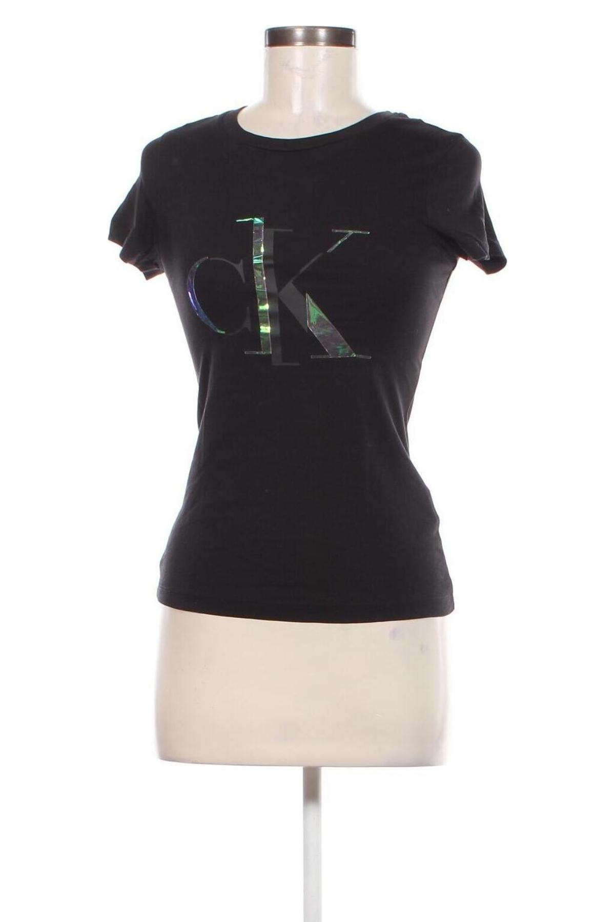 Γυναικείο t-shirt Calvin Klein Jeans, Μέγεθος XS, Χρώμα Μαύρο, Τιμή 22,75 €