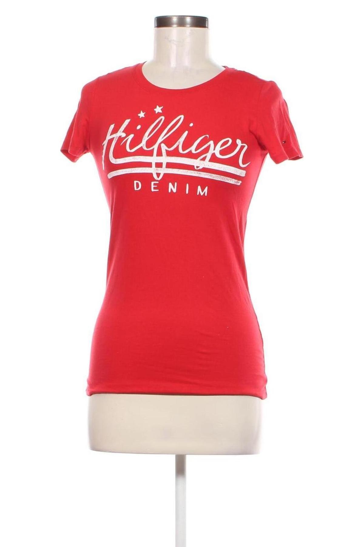 Γυναικείο t-shirt Hilfiger Denim, Μέγεθος S, Χρώμα Κόκκινο, Τιμή 17,44 €