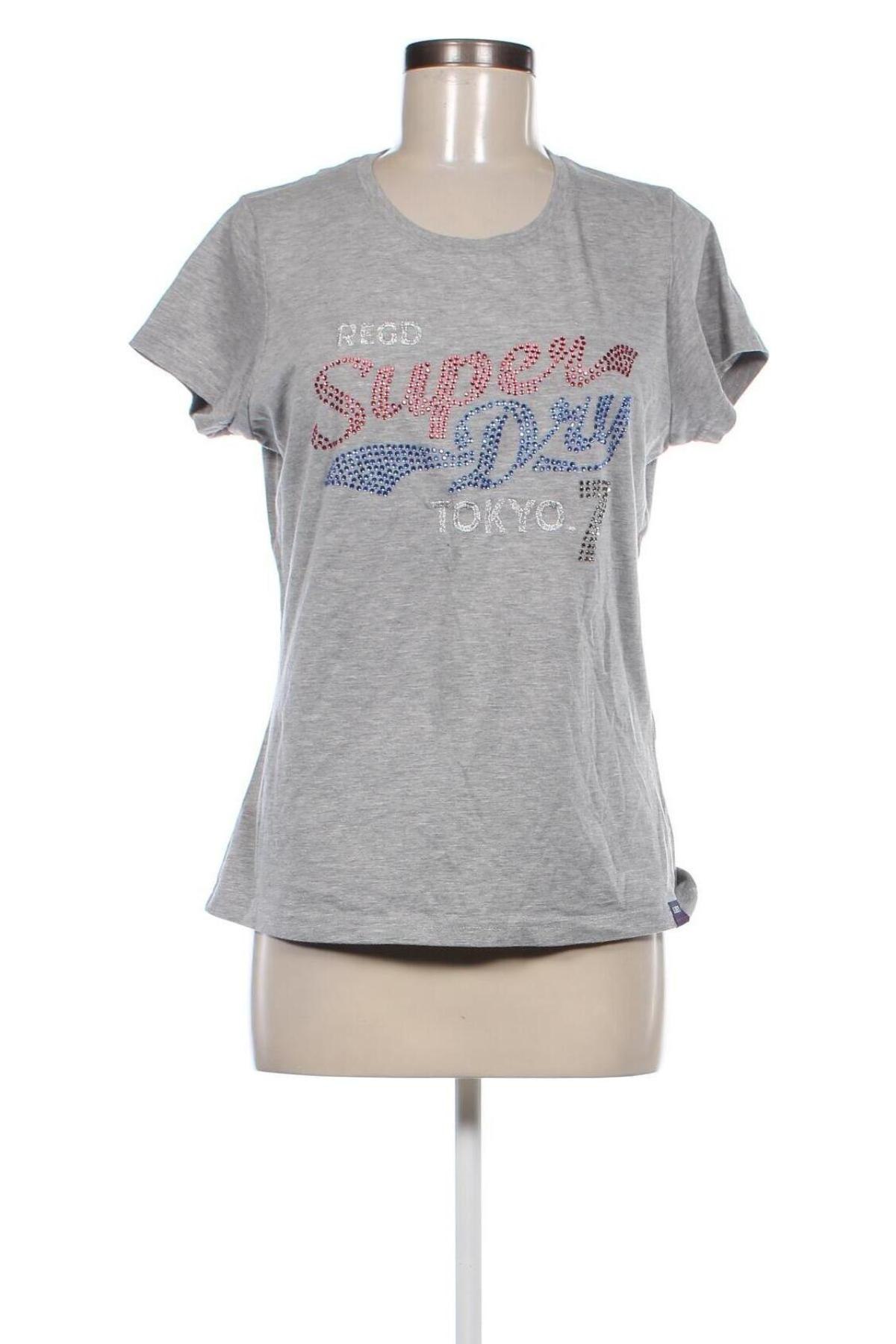 Γυναικείο t-shirt Superdry, Μέγεθος L, Χρώμα Γκρί, Τιμή 5,99 €