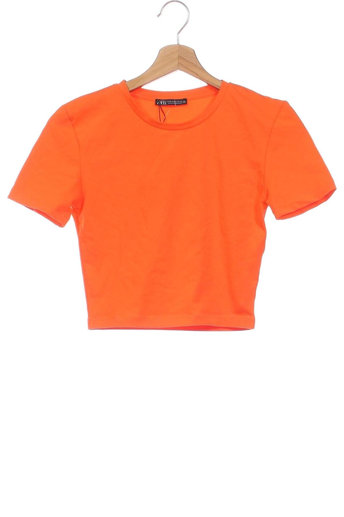 Damen T-Shirt Zara, Größe XS, Farbe Orange, Preis € 7,99