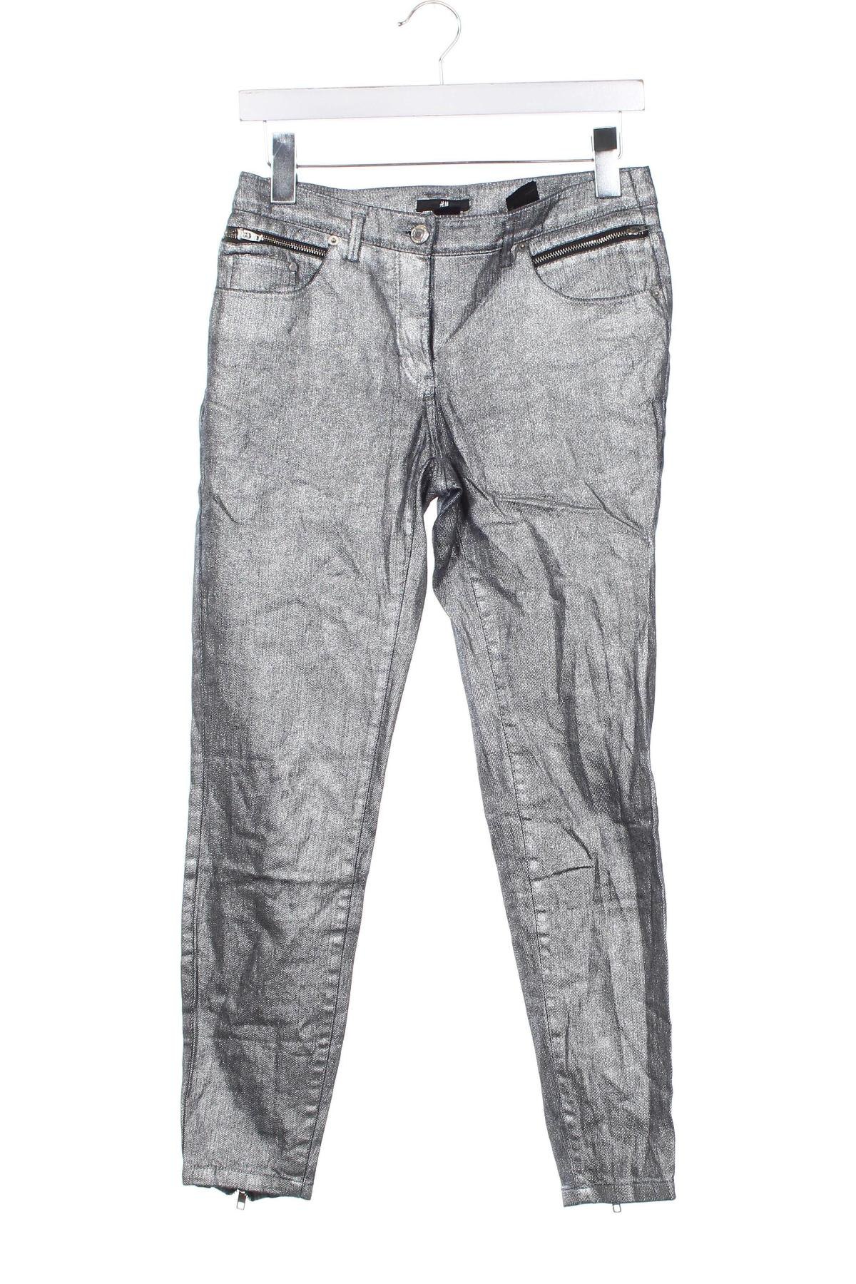 Pantaloni de femei H&M, Mărime S, Culoare Argintiu, Preț 35,99 Lei